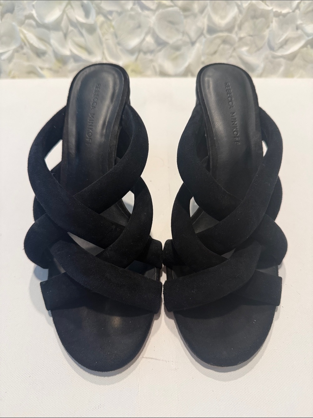 Rebecca Minkoff Black Braided Slide Mules